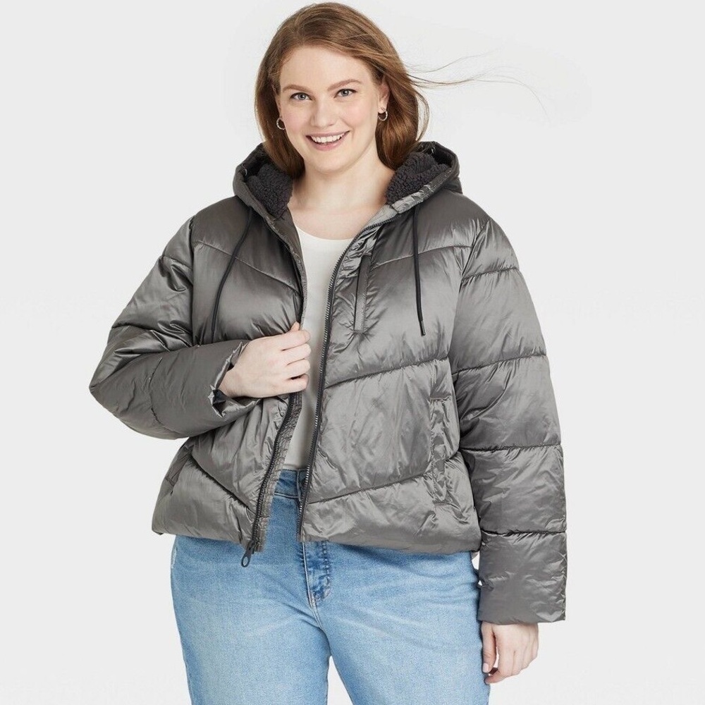 Ava & Viv Women's Plus Size Short Plus Size Puffer Jacket